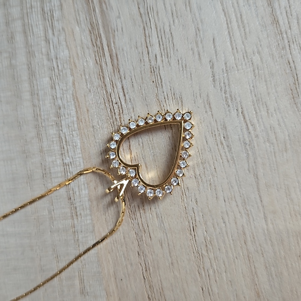 Vintage Rhinestone Heart Necklace